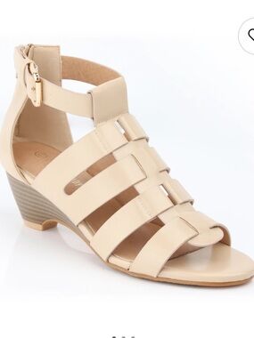 NWT!! Henry Ferrera Nude/Tan Gladiator Wedge Sandals